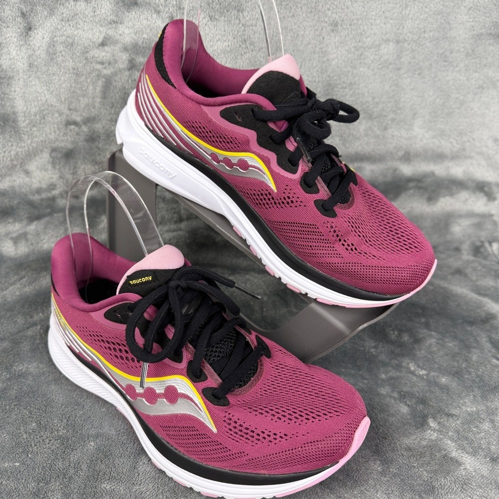 Saucony Womens Running Shoes S10650 18 Berry Athletic Sneakers - Picture 2 of 12